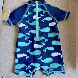 Baby swim one piece with snaps and zipper SPF 50